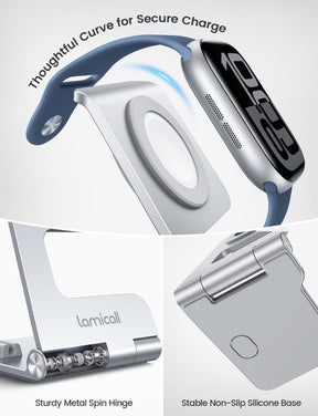 Foldable Aluminum Foldable Apple Watch Stand for Charger
