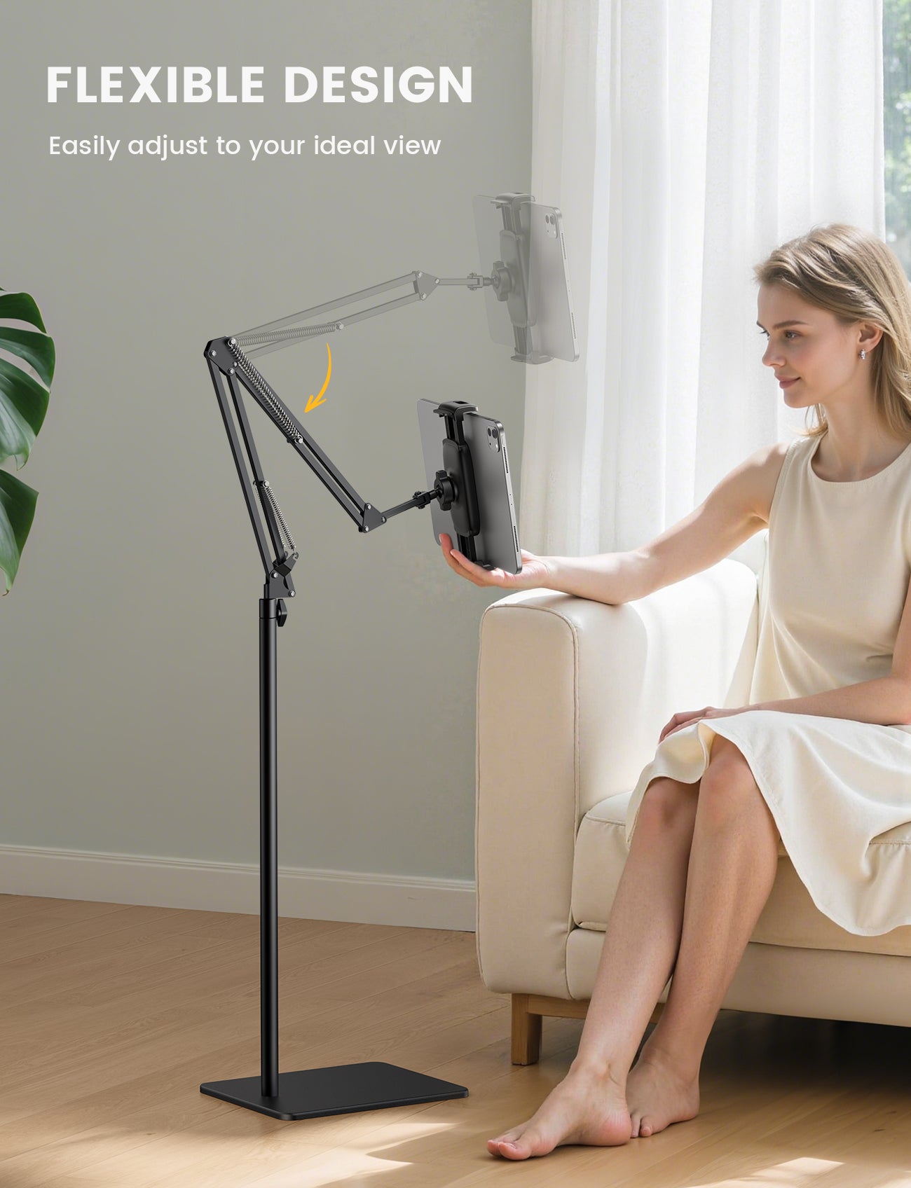 Lamicall Tablet Floor Stand Flexible Arm Holder Multi Angle