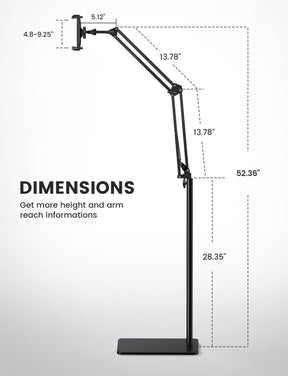 Lamicall Tablet Floor Stand Flexible Arm Holder Multi Angle