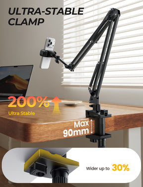 Lamicall Phone Holder for Bed & Desk, 32.5" Flexible Carbon Steel Arm Mount