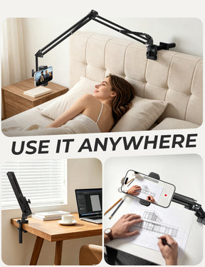 Lamicall Phone Holder for Bed & Desk, 32.5" Flexible Carbon Steel Arm Mount