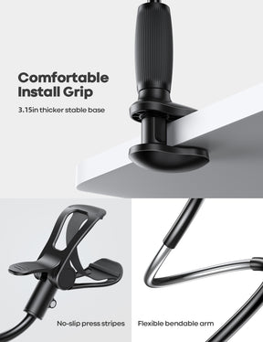Lamicall Gooseneck Phone Holder for Bed Upgraded Stable Clip