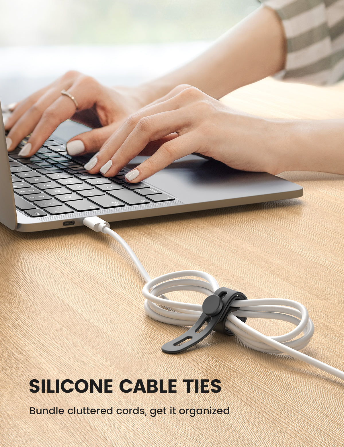 Lamicall Silicone Cable Ties Cord Organizer
