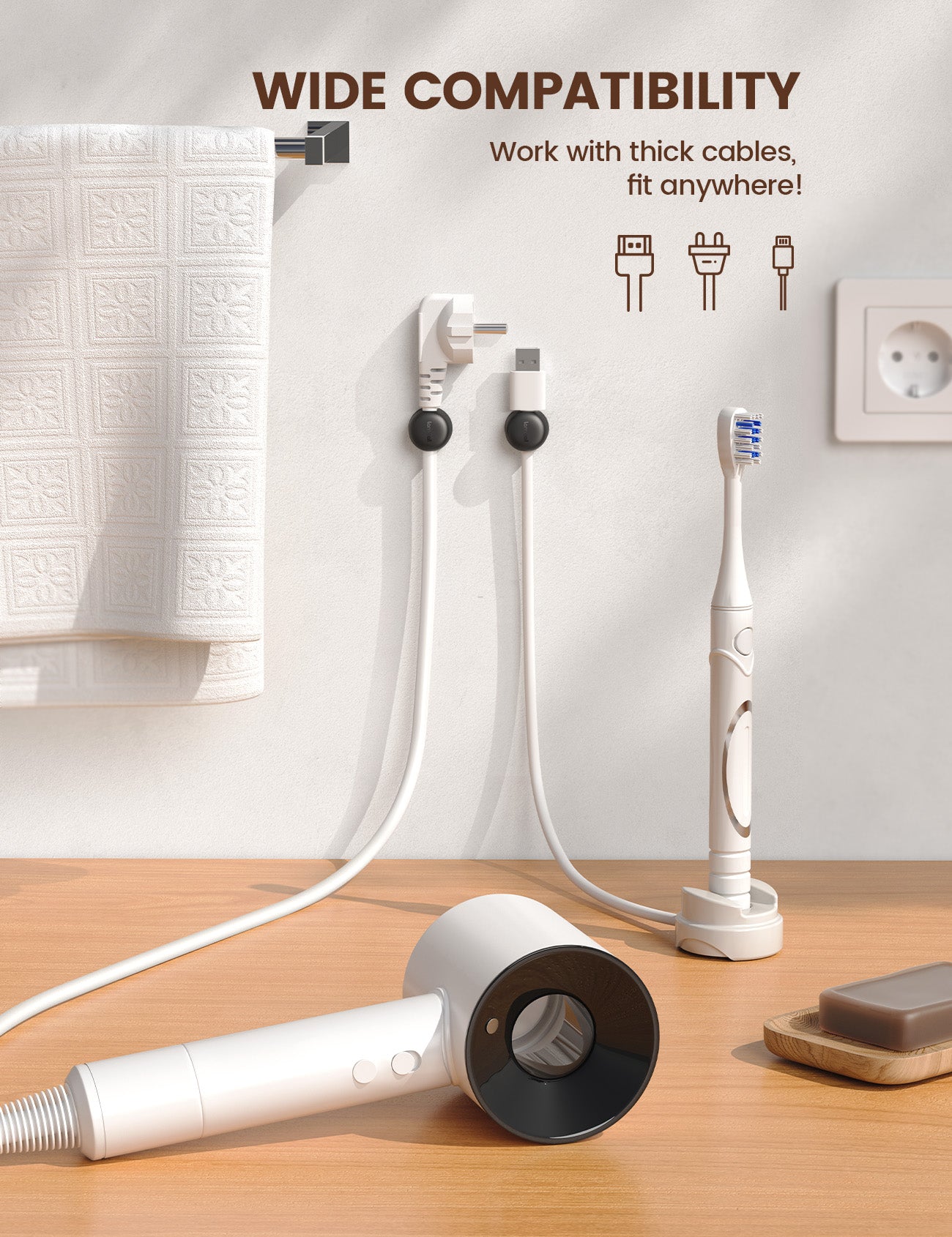 Lamicall 6 Pack Rotatable Cord Organizer