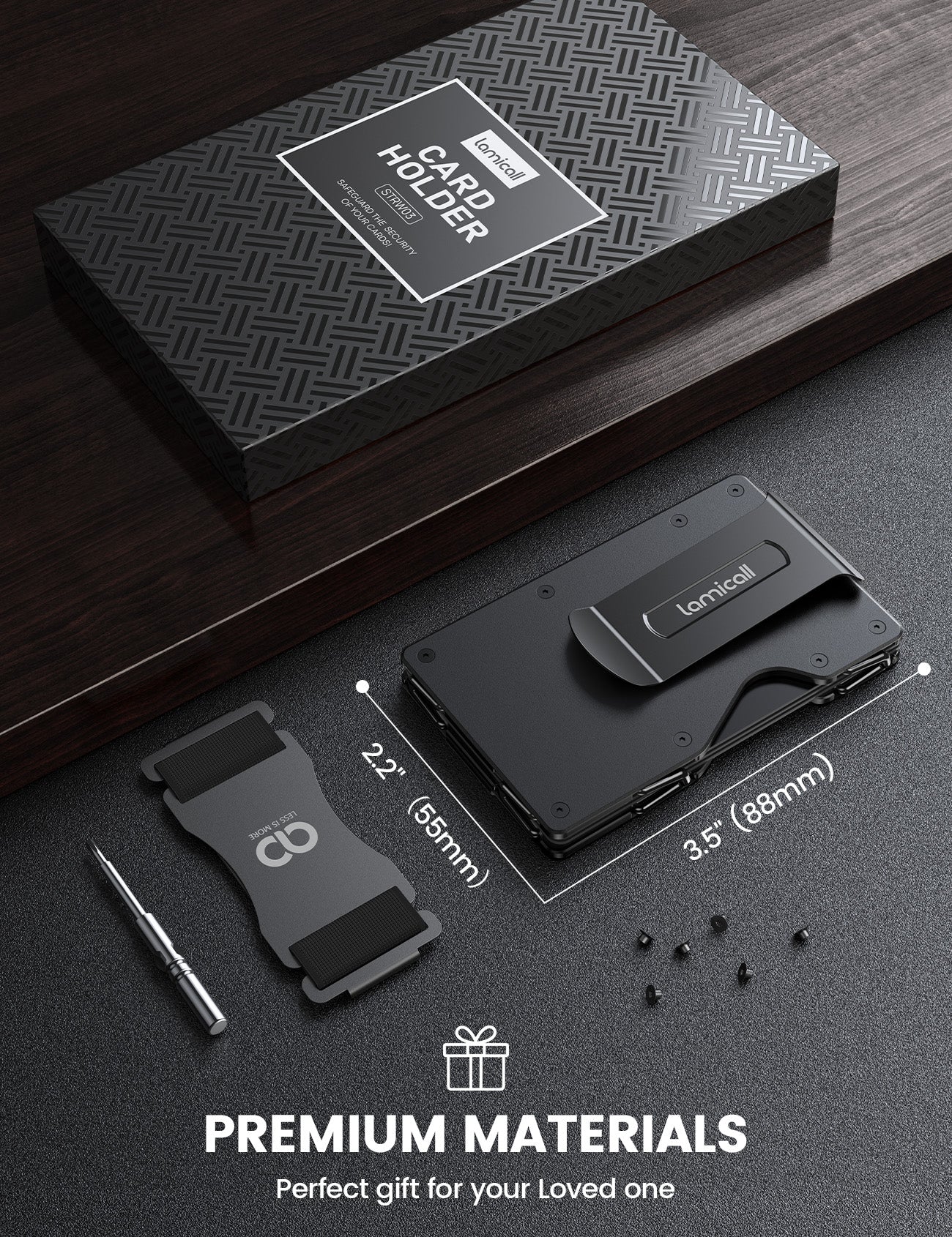 Foldable Minimalist Carbon Fiber Wallet Slim Metal RFID Blocking Card Holder