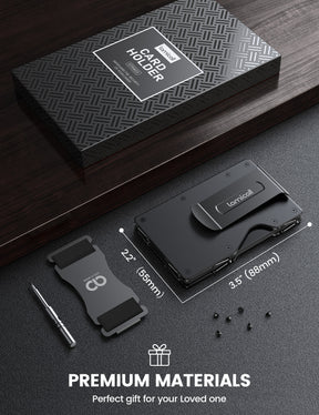 Foldable Minimalist Carbon Fiber Wallet Slim Metal RFID Blocking Card Holder