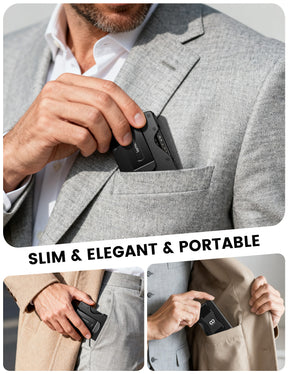 Foldable Minimalist Carbon Fiber Wallet Slim Metal RFID Blocking Card Holder