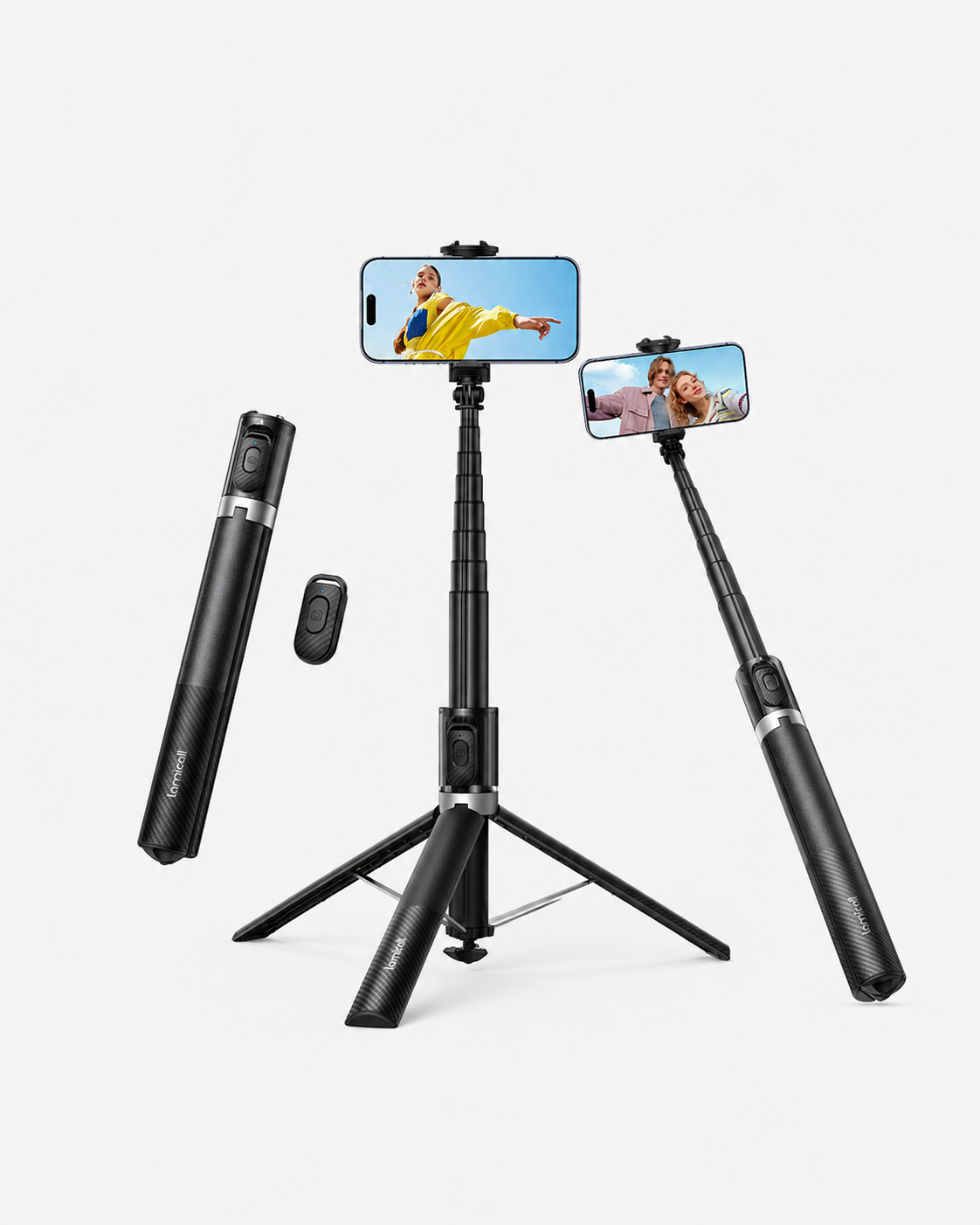 Lamicall 65" Phone Tripod & Selfie Stick Tripod with Remote Tap-to-Open