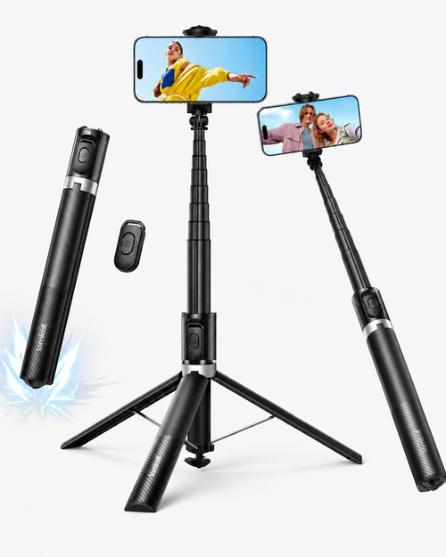 Lamicall 65" Phone Tripod & Selfie Stick Tripod with Remote Tap-to-Open