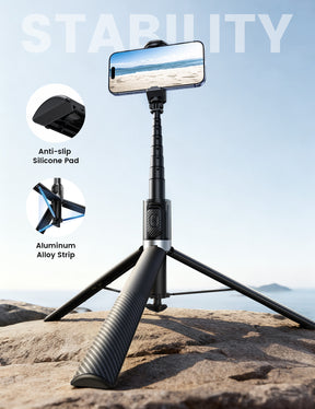 Lamicall 65" Phone Tripod & Selfie Stick Tripod with Remote Tap-to-Open