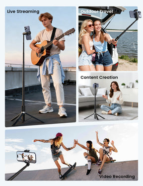 Lamicall 65" Phone Tripod & Selfie Stick Tripod with Remote Tap-to-Open