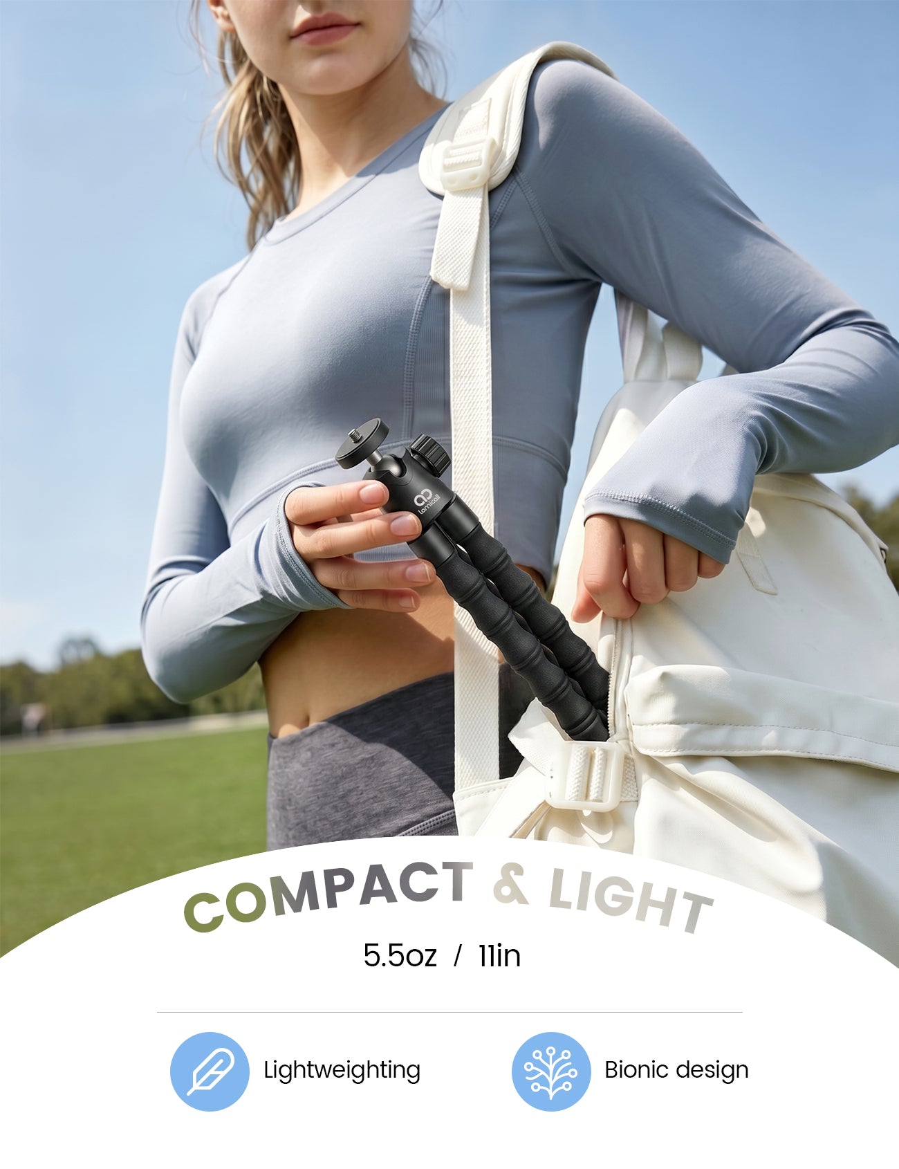 Lamicall Tripod with Wireless Remote for iPhone Gopro Camera Pocket 3/4 fit Vlog Travel