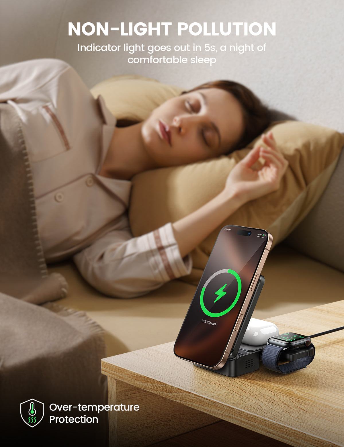 Lamicall Foldable 3 in 1 Wireless Charging Station for Apple MagSafe