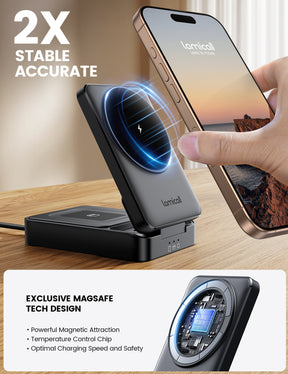 Lamicall Foldable 3 in 1 Wireless Charging Station for Apple MagSafe
