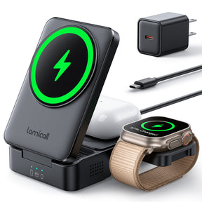 Lamicall Foldable 3 in 1 Wireless Charging Station for Apple MagSafe