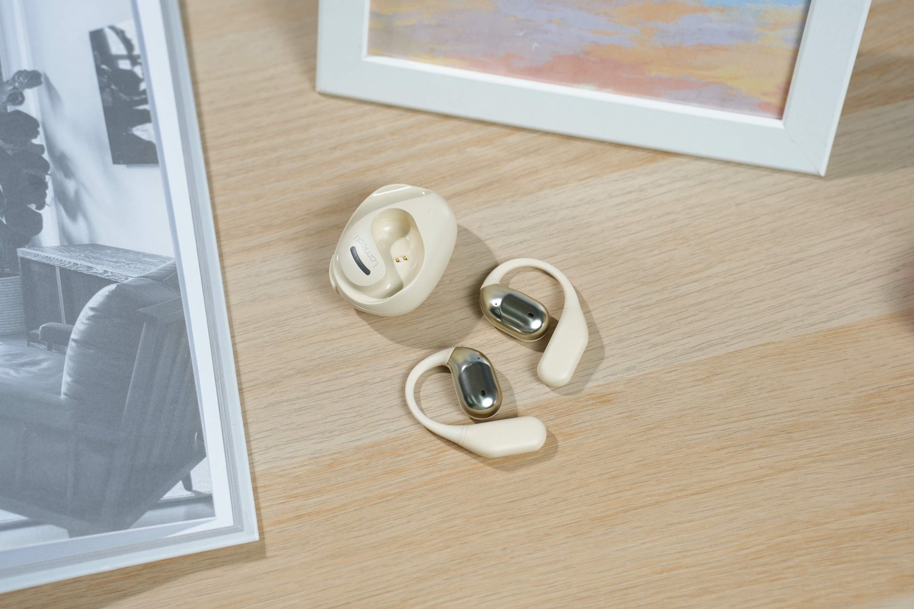 Lamicall Open Ear Earbuds True Wireless Bluetooth Earphones with Mic 30Hrs Playtime, IPX5 Waterproof for Running, Gym, Cycling