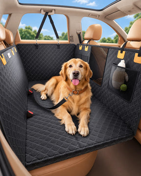 Lamicall Dog Car Seat Cover for Back Seat with Hard Bottom for Car & SUV