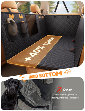 Lamicall Dog Car Seat Cover for Back Seat with Hard Bottom for Car & SUV