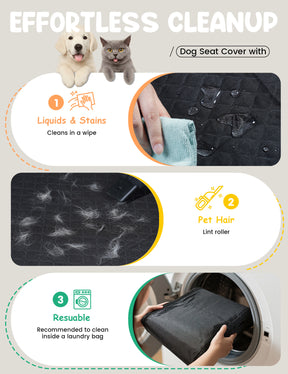 Lamicall Dog Car Seat Cover for Back Seat with Hard Bottom for Car & SUV
