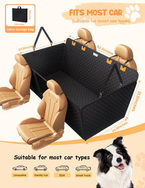 Lamicall Dog Car Seat Cover for Back Seat with Hard Bottom for Car & SUV