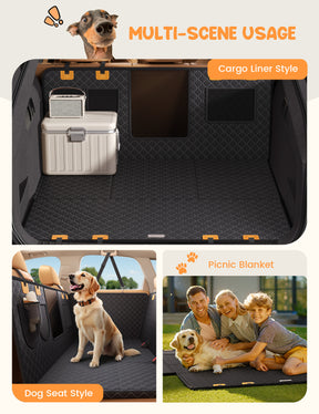 Lamicall Dog Car Seat Cover for Back Seat with Hard Bottom for Car & SUV