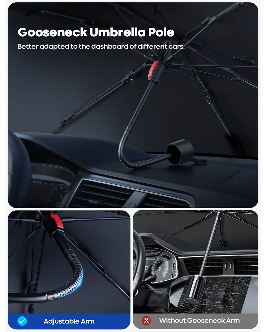 Lamicall Car Windshield Sunshade Umbrella - [ 5 Layers UV Block Coating ] Foldable Car Windshield Sun Shade Cover
