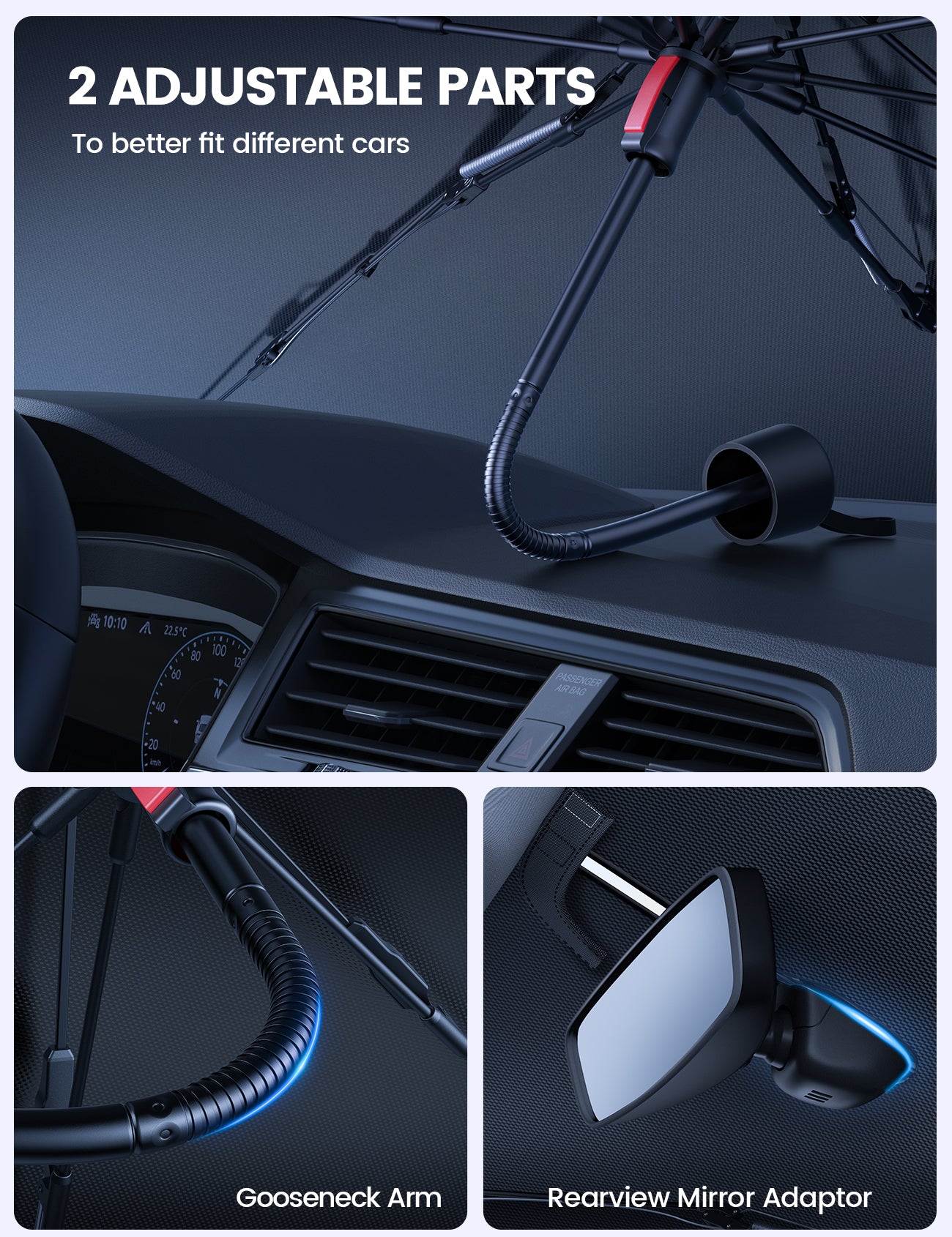 Lamicall Tesla Model 3/Y/YL Windshield Sunshade Umbrella