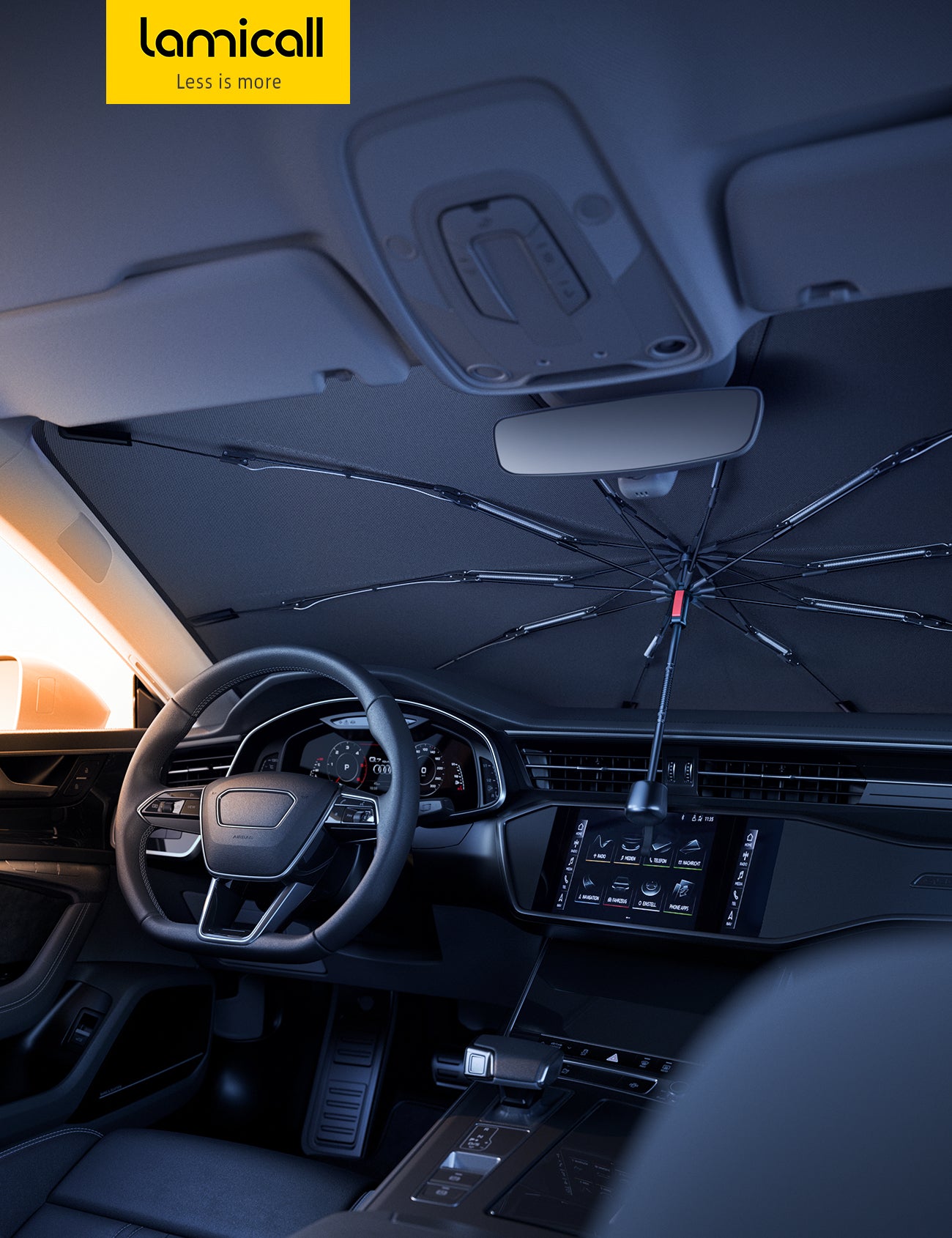 Lamicall Tesla Model 3/Y/YL Windshield Sunshade Umbrella