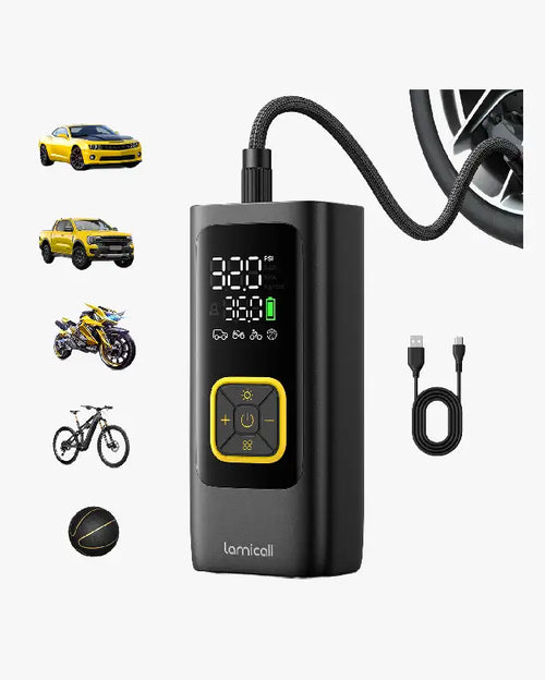 Lamicall Car Tire Inflator Portable Air Compressor for Car Motorcycle Bike Ball