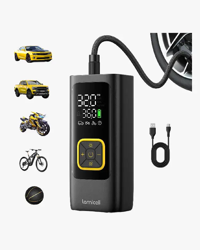 Lamicall Car Tire Inflator Portable Air Compressor for Car Motorcycle Bike Ball