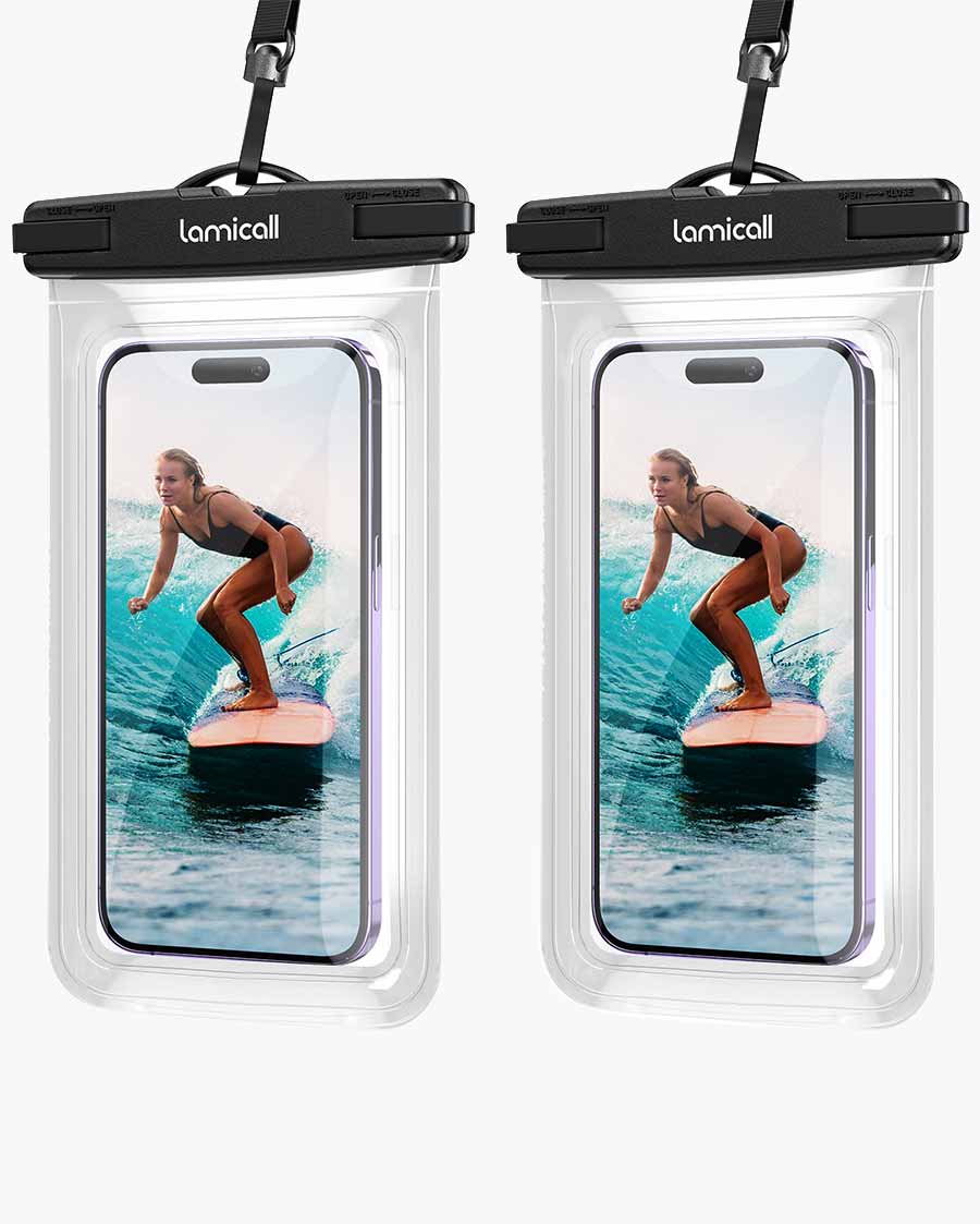Lamicall Waterproof Phone Pouch Case - [Easy Lock & Heavy Duty] IPX8 Water Proof Cell Phone Dry Bag