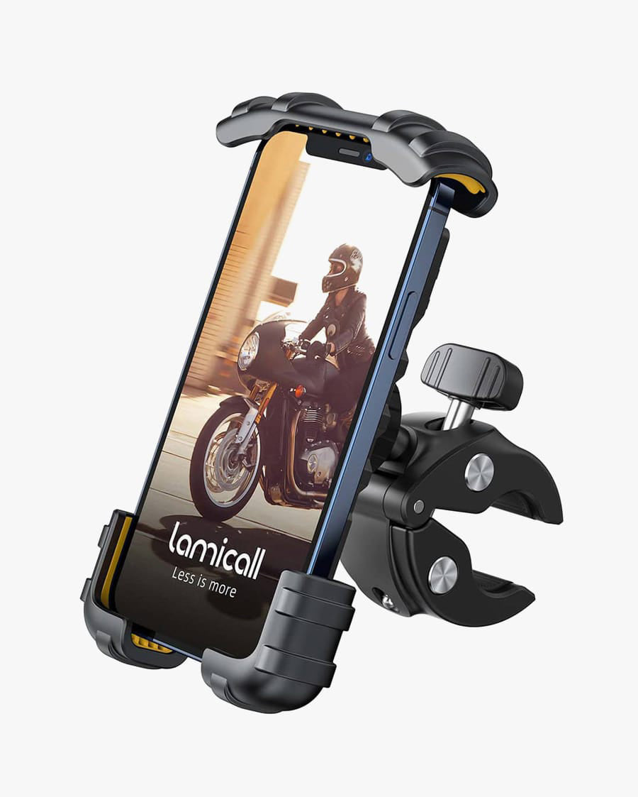 Bike Phone Holder, Handlebar Clam for Motorcycle, E-bike, Scooter, One