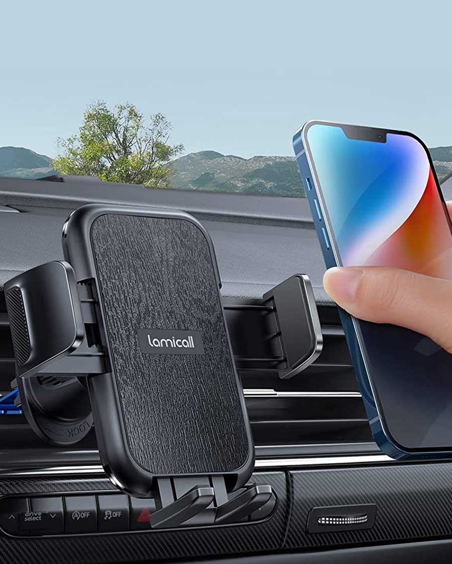 Magnetic Cell Phone Holder For Car Vent Macally MCARVENT Clip-On