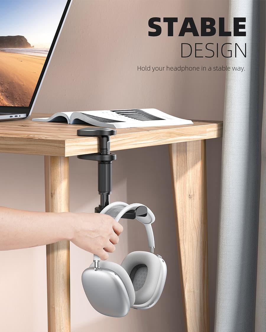Lamicall Headphone Stand, Gaming Headset Hanger with Rotating for Under Desk