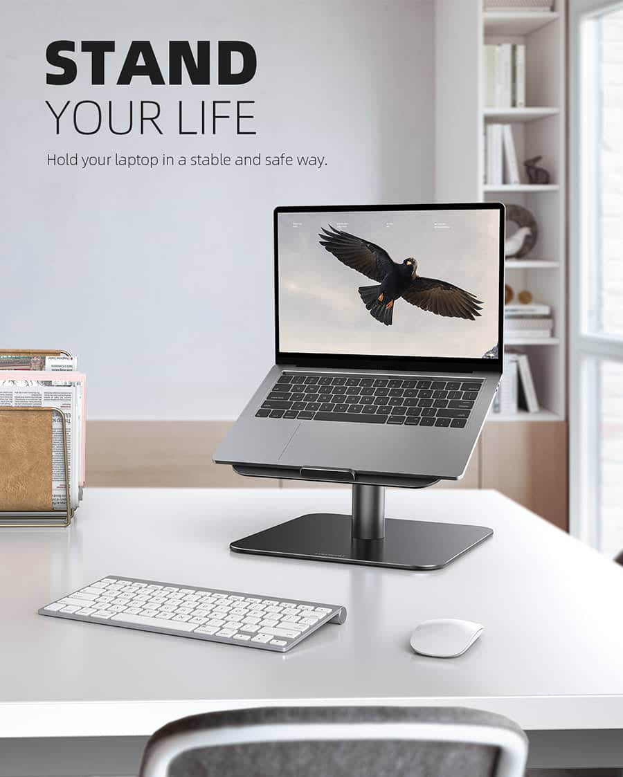 Lamicall Swivel 360 Rotating Laptop Stand, Multi-Angle Height Adjustable Ergonomic Computer Holder