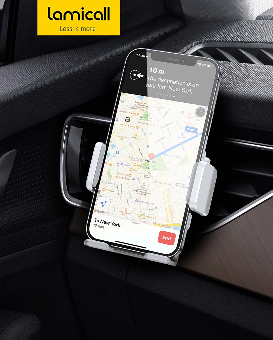 Lamicall Car Phone Mount Holder for Car Air Vent Clip in Vehicle [Big Phone & Thick Cases Friendly]