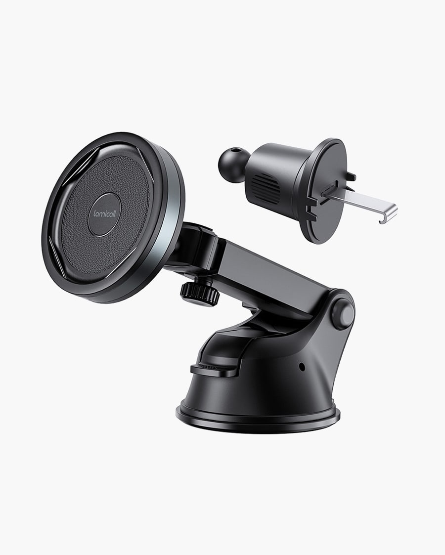 Wireless Car Charger Mount MagSafe 3 1 Cell Holder Air Vent Dashboard Mount Windshield 15M USB C Charger [Up to 15W Charging Speed]
