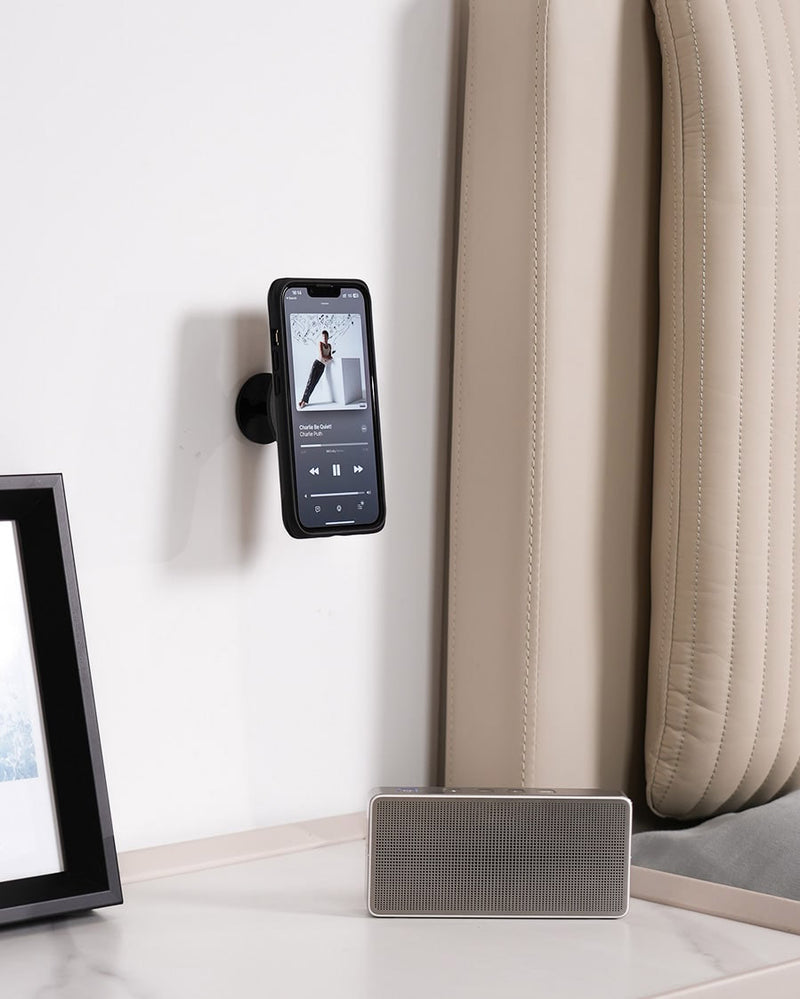 Phone Wall Inset Wall Phone Mount Kit with Dual Stage Lock, One-hand Operation Wall Mou