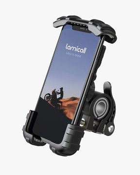 Lamicall Adjustable Bike Phone Mount Holder with Securely Wrapped - Bicycle/Scooter/Motorcycle Phone Cradle Clip for More Handlebar