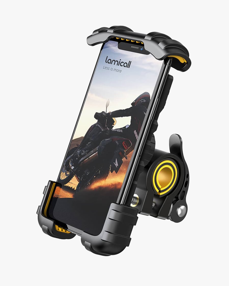 Lamicall Adjustable Bike Phone Mount Holder with Securely Wrapped - Bicycle/Scooter/Motorcycle Phone Cradle Clip for More Handlebar