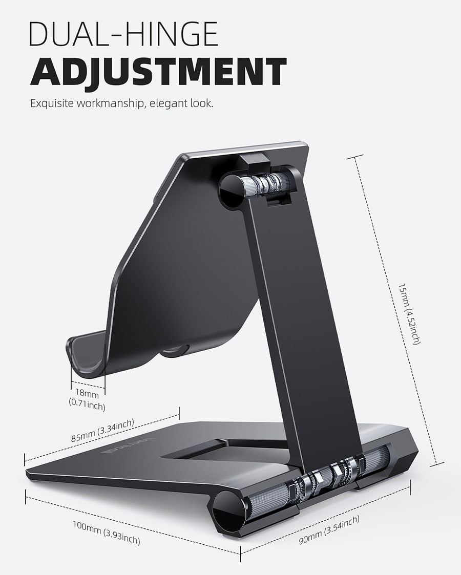 Lamicall Upgrade Super Stable Cell Phone Stand for Desk - Foldable Por