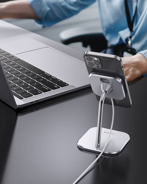 Lamicall Adjustable Aluminum Phone Stand for MagSafe Charger for Magsafe Accessories [MagSafe Charger Not Included]