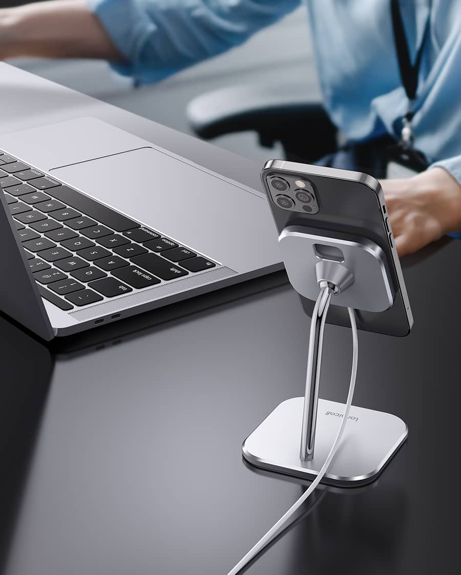 Lamicall Adjustable Aluminum Phone Stand for MagSafe Charger for Magsa