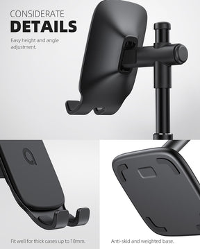 Lamicall Height Adjustable Tablet Stand, Desktop Tablet Holder for Desk, Tablet Mount with 1.5lb Heavy Base