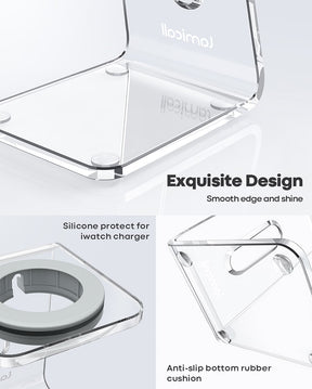 Lamicall Acrylic Charger Stand for Apple Watch - Transparent Clear Desk iWatch Charging Dock Station for Nightstand