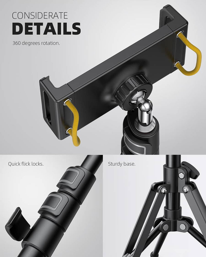 Lamicall Tablet Floor Tripod Stand 64.9" Tablet Holder Mount with Ad