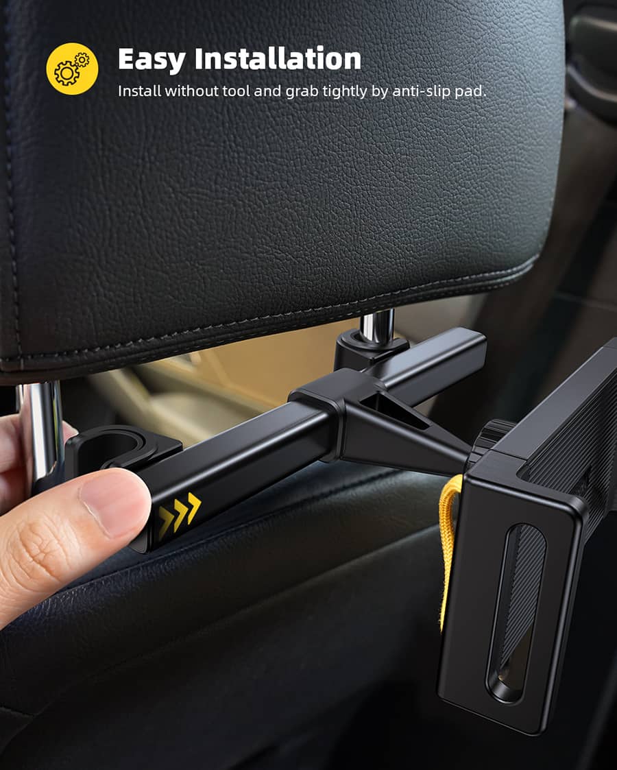 Lamicall Car Headrest Tablet Holder - [ Extension Arm] 2023 Adjustable  Tablet Car Mount for Back Seat, Road Trip Essentials for Kids, for 4.7-11