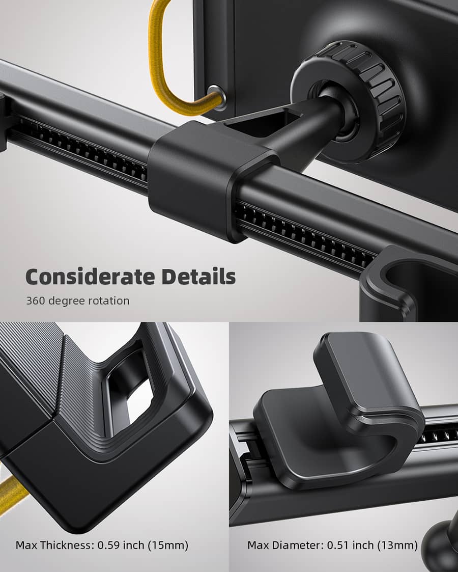 Lamicall Car Headrest Tablet Holder - [ Extension Arm ] 2023 Adjustabl