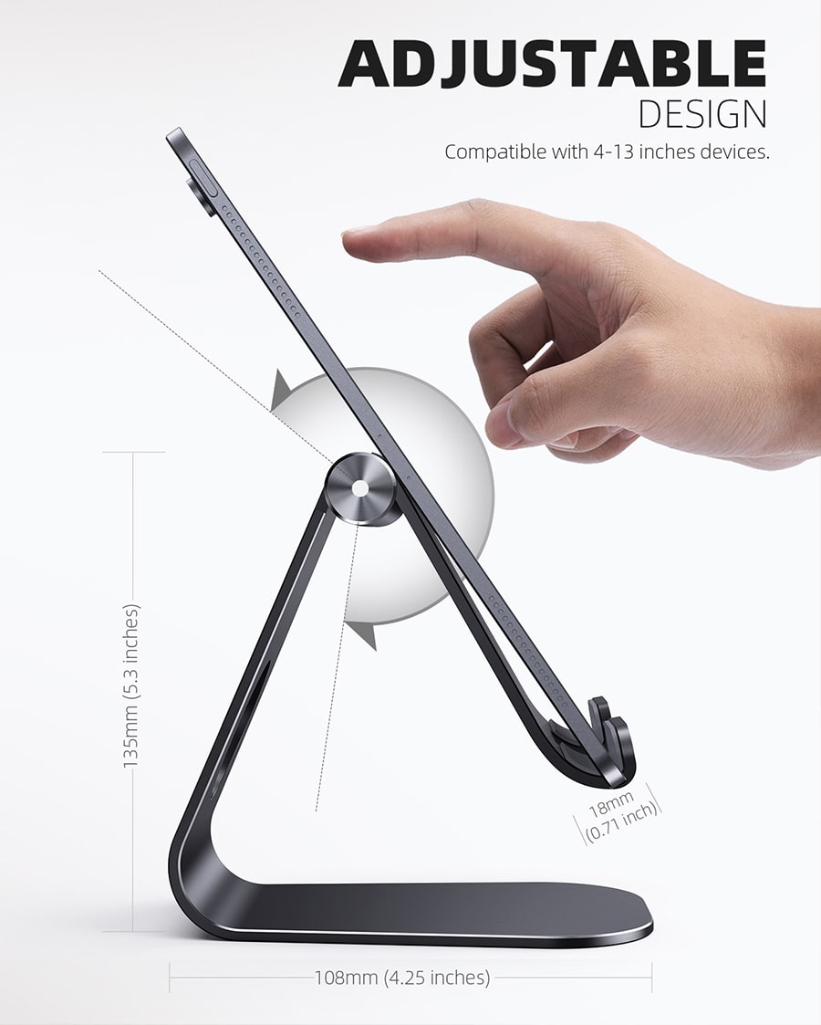 Lamicall Multi-angle Adjustable Tablet Stand for Desk