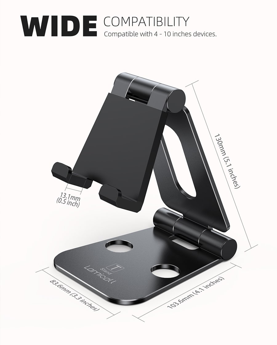 Lamicall 2 in 1 Adjustable & Foldable Phone Tablet Stand for Desk,  Playstand for Switch
